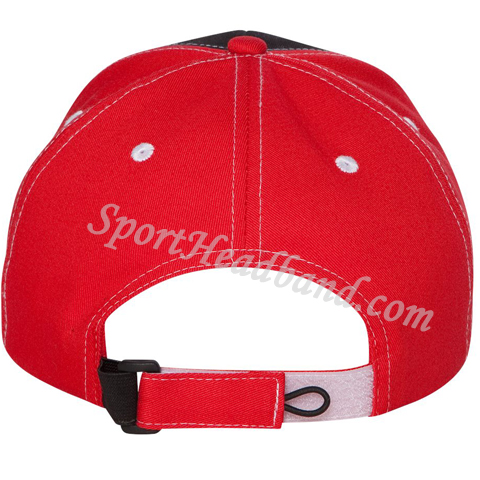 Red / Black Tri-Color 100% Cotton Cap back view