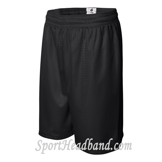 Black Mesh Sports Shorts side view